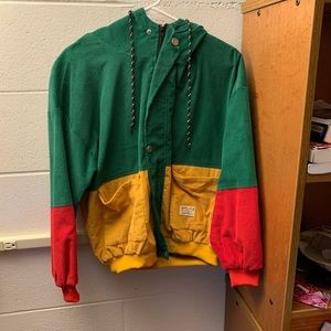 Zip up puff jacket w/ hoodie